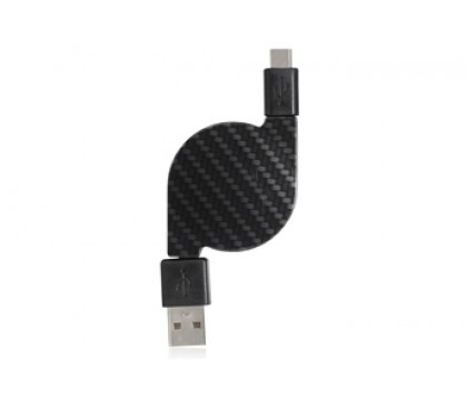 Enercell Retractable USB to Micro-USB Cable (Black Carbon)
