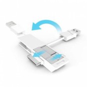 iLuv iCB12WHT CuteSync® Keychain charge/sync cable for iPhone, iPod, iPad, smartphones