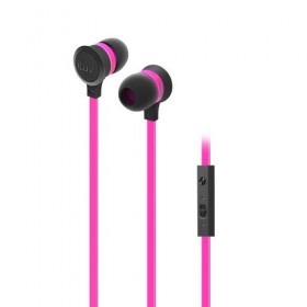 iLuv IEP336BPKN Baby Pink Neon Sound High-Performance Earphone with SpeakEZ Remote for Smartphones