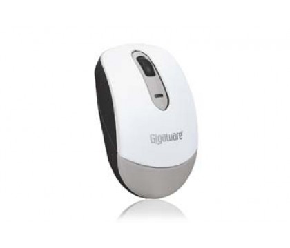 Gigaware® Wireless Laser Travel Mouse White with Ultra-Compact USB Receiver