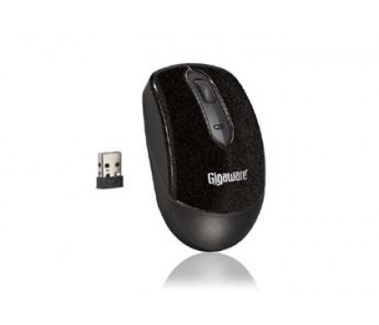 Gigaware® Wireless Laser Travel Mouse Black with Ultra-Compact USB Receiver
