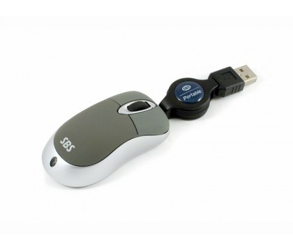 SBS Portable Optical Mini Mouse with Retractable USB Cable
