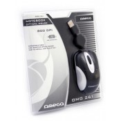 OMEGA MOUSE MINI WHITE+BLACK RETRACTABLE USB
