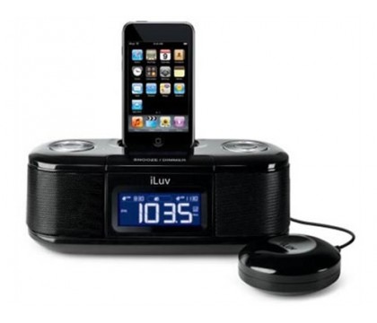 iLuv Vibro I Desktop Alarm Clock with Bed Shaker for your iPod (Black)